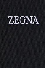 Zegna Short Sleeve Polo in Black, view 3, click to view large image.