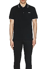 Zegna Short Sleeve Polo in Black, view 4, click to view large image.