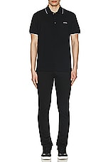 Zegna Short Sleeve Polo in Black, view 5, click to view large image.
