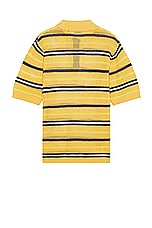 Zankov Fassbinder Stripes Polo in Cantaloupe, view 2, click to view large image.