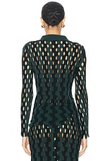 Zankov Annika Cardigan in Eucalyptus & Black, view 3, click to view large image.