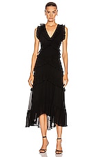 Zimmermann Super Eight Frilled Midi Dress in Black | FWRD