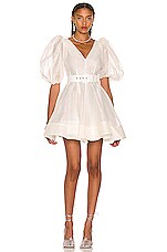 Zimmermann Dancer Puff Sleeve Mini Dress in Ivory | FWRD