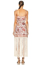 Zimmermann Vitali Fringe Mini Dress in Sepia Floral, view 3, click to view large image.