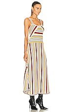 Zimmermann Vitali Multi Stripe Knit Dress in Yellow Multi Stripe, view 2, click to view large image.