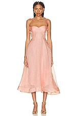 Zimmermann Wonderland Midi Corset Dress in Dusty Pink | FWRD