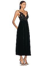 Zimmermann Sensory Velvet Slip Dress in Black, view 2, click to view large image.