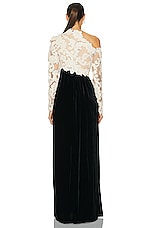 Zimmermann Sensory Velvet Bodice Gown in Black, view 4, click to view large image.