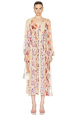 Zimmermann Wonderland Floral Midi Dress in Stripe Floral, view 1, click to view large image.