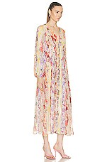 Zimmermann Wonderland Floral Midi Dress in Stripe Floral, view 2, click to view large image.