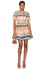 Zimmermann Devi Spliced Mini Dress in Spliced, view 1, click to view large image.