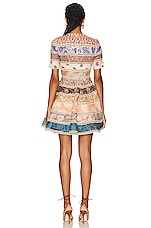 Zimmermann Devi Spliced Mini Dress in Spliced, view 3, click to view large image.