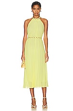 Zimmermann Sunray Pleat Midi Dress in Lemon, view 1, click to view large image.