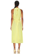Zimmermann Sunray Pleat Midi Dress in Lemon, view 3, click to view large image.