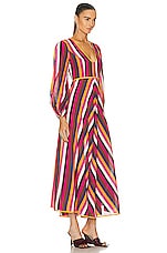 Zimmermann Ginger Plunge Dress in Multi Stripe, view 2, click to view large image.