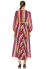 Zimmermann Ginger Plunge Dress in Multi Stripe, view 3, click to view large image.
