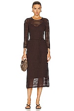 Zimmermann Ginger Cover Up Midi Dress in Chocolate, view 1, click to view large image.