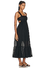 Zimmermann Chintz Tiered Midi Dress in Black, view 2, click to view large image.