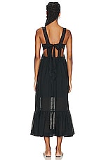 Zimmermann Chintz Tiered Midi Dress in Black, view 3, click to view large image.