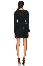 Zimmermann Luminosity Knit Panelled Mini Dress in Black, view 3, click to view large image.
