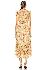 Zimmermann Matchmaker Flutter Midi Dress in Yellow Hibiscus, view 3, click to view large image.