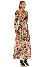 Zimmermann August Bias Long Dress in Chocolate Floral, view 2, click to view large image.