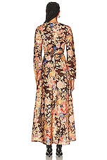 Zimmermann August Bias Long Dress in Chocolate Floral, view 3, click to view large image.
