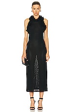 Zimmermann Matchmaker Ruffle Neck Midi Dress in Black, view 1, click to view large image.