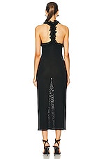 Zimmermann Matchmaker Ruffle Neck Midi Dress in Black, view 3, click to view large image.