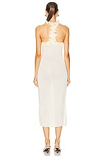 Zimmermann Matchmaker Ruffle Neck Midi Dress in Cream, view 3, click to view large image.