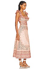 Zimmermann Matchmaker Frilled Midi Dress in Pink Bandana, view 2, click to view large image.