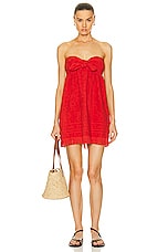 Zimmermann Alight Toweling Mini Dress in Red, view 1, click to view large image.