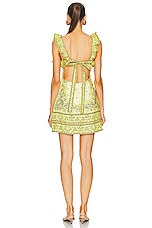 Zimmermann Matchmaker Frilled Mini Dress in Yellow Bandana, view 3, click to view large image.