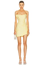 Zimmermann Matchmaker Rose Mini Dress in Lemon, view 1, click to view large image.