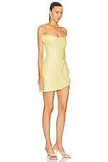 Zimmermann Matchmaker Rose Mini Dress in Lemon, view 2, click to view large image.