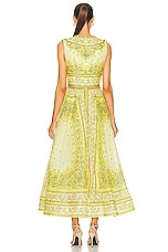 Zimmermann Matchmaker Bow Long Dress in Yellow Bandana, view 3, click to view large image.