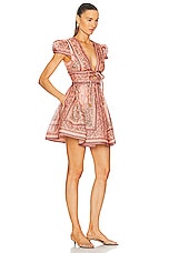 Zimmermann Matchmaker Structured Mini Dress in Pink Bandana, view 2, click to view large image.