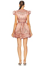 Zimmermann Matchmaker Structured Mini Dress in Pink Bandana, view 3, click to view large image.