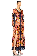 Zimmermann Acadian Long Sleeve Maxi Dress in Navy Paisley, view 2, click to view large image.