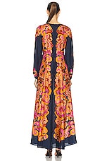 Zimmermann Acadian Long Sleeve Maxi Dress in Navy Paisley, view 3, click to view large image.