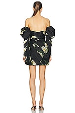 Zimmermann Harmony Drape Mini Dress in Black Magnolia, view 3, click to view large image.