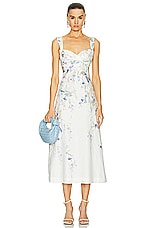 Zimmermann Natura Midi Dress in Blue Birds, view 1, click to view large image.