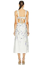 Zimmermann Natura Midi Dress in Blue Birds, view 3, click to view large image.