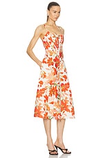 Zimmermann Tranquillity Zipped Midi Dress in Red Lily, view 2, click to view large image.