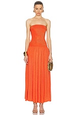Zimmermann Tranquillity Metallic Dress in Tomato, view 1, click to view large image.