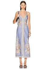 Zimmermann Ottie Slip Dress in Blue Floral, view 1, click to view large image.