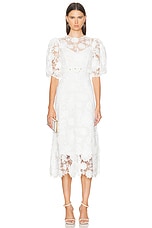 Zimmermann Halliday Lace Flower Dress in Ivory, view 1, click to view large image.