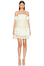 Zimmermann Harmony Applique Flower Mini Dress in Lemon, view 1, click to view large image.