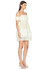 Zimmermann Harmony Applique Flower Mini Dress in Lemon, view 3, click to view large image.