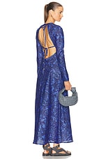 Zimmermann Ottie Bias Backless Dress in Blue Paisley, view 1, click to view large image.